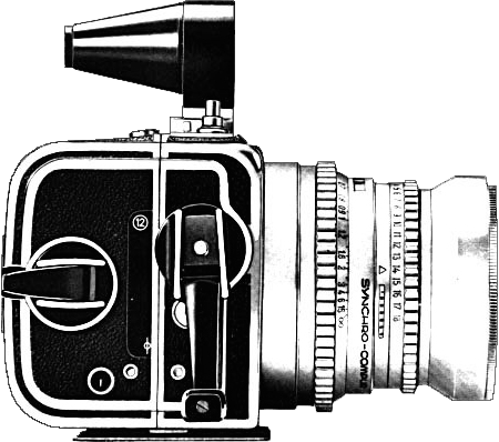 drawing of a Hasselblad camera